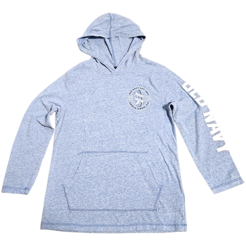 Old Navy Boys Hoodie Size L Blue Santa Cruz Surf Logo Long Sleeve Pullover Top